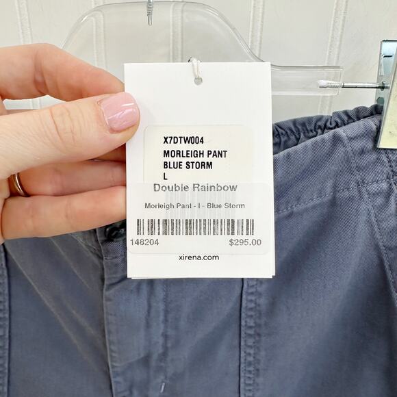 Xirena Morleigh Twill Pants Blue Storm Wide Leg Utility Trousers Size L NWT - Picture 9 of 9